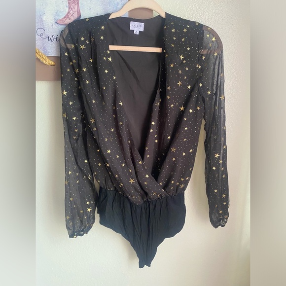 Metallic Star Print Bodysuit - Picture 1 of 3
